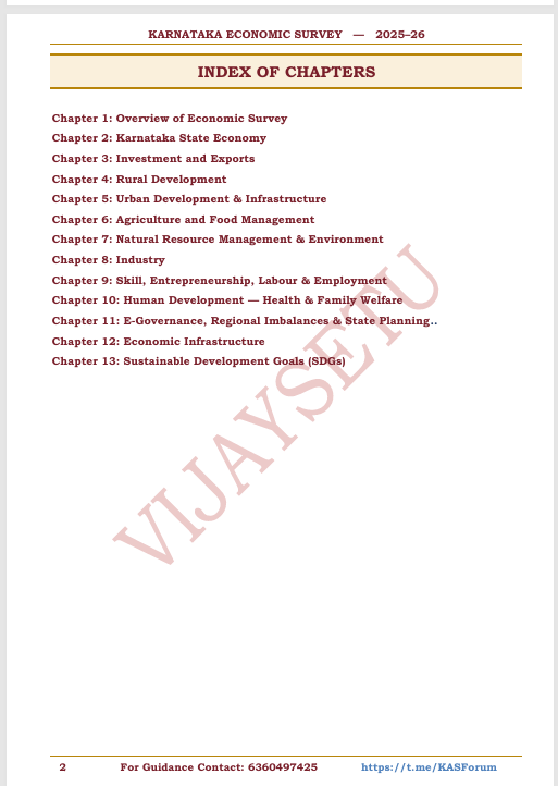 Karnataka Economic Survey & Budget English PDF